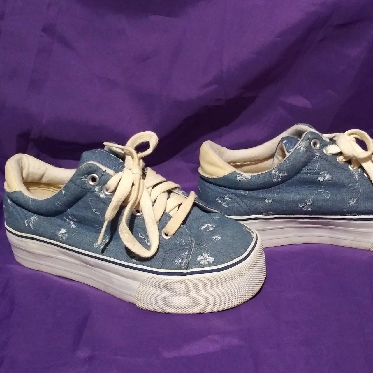 denim platform sneakers