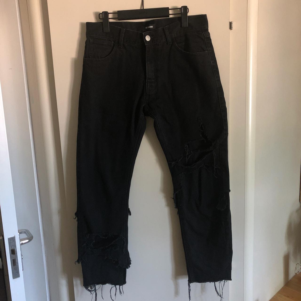 Raf Simons distressed jeans SS20 Black Size... - Depop