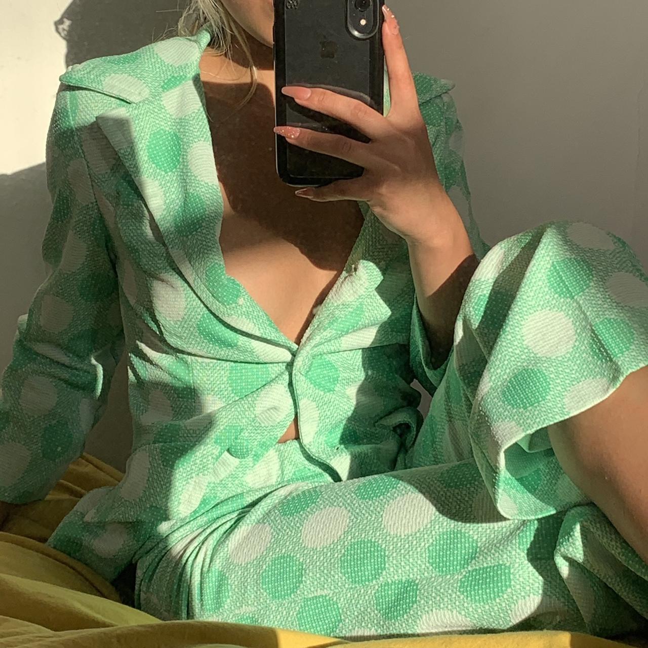 American Vintage Women's Green and White Suit (2)