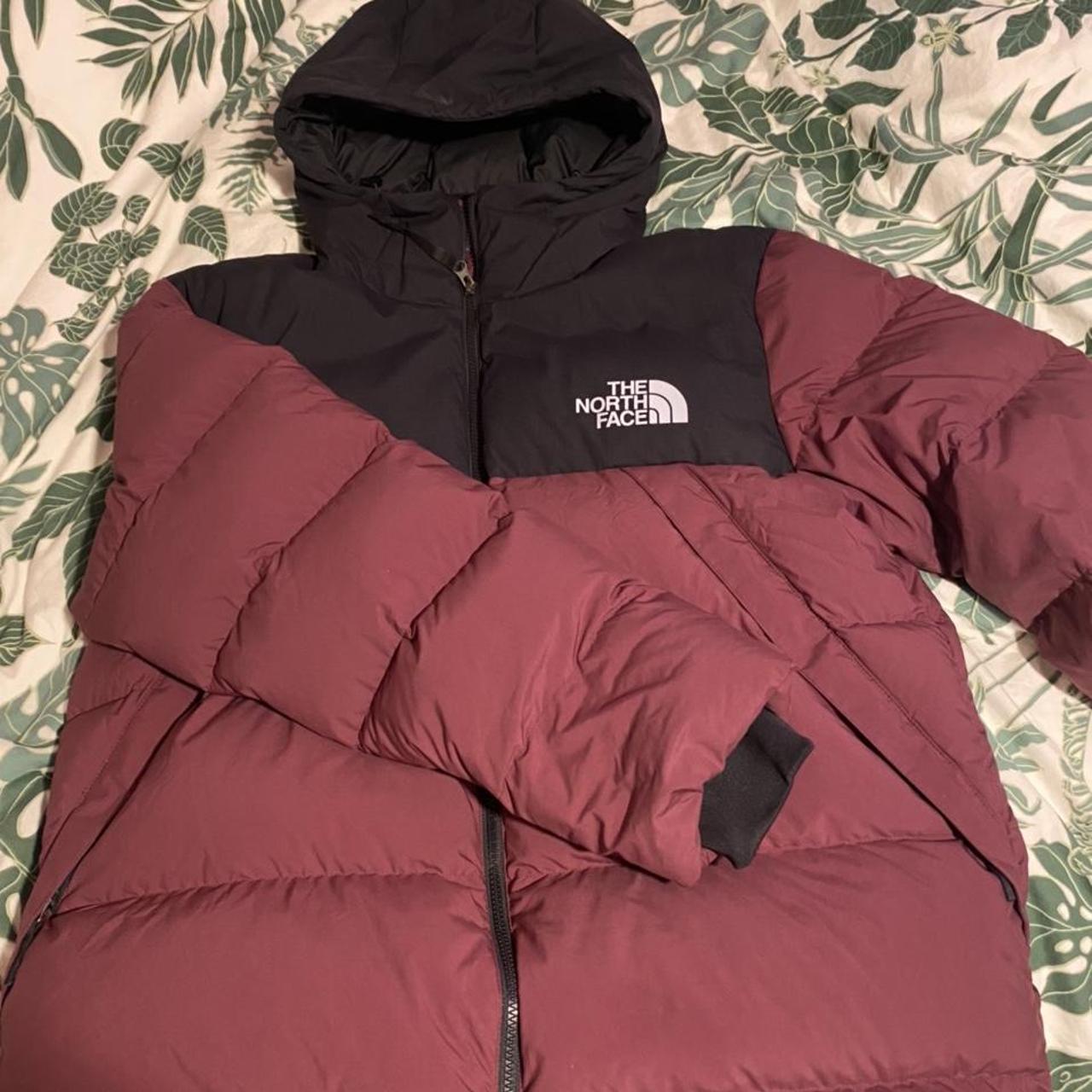 Red north-face-puffer - Depop