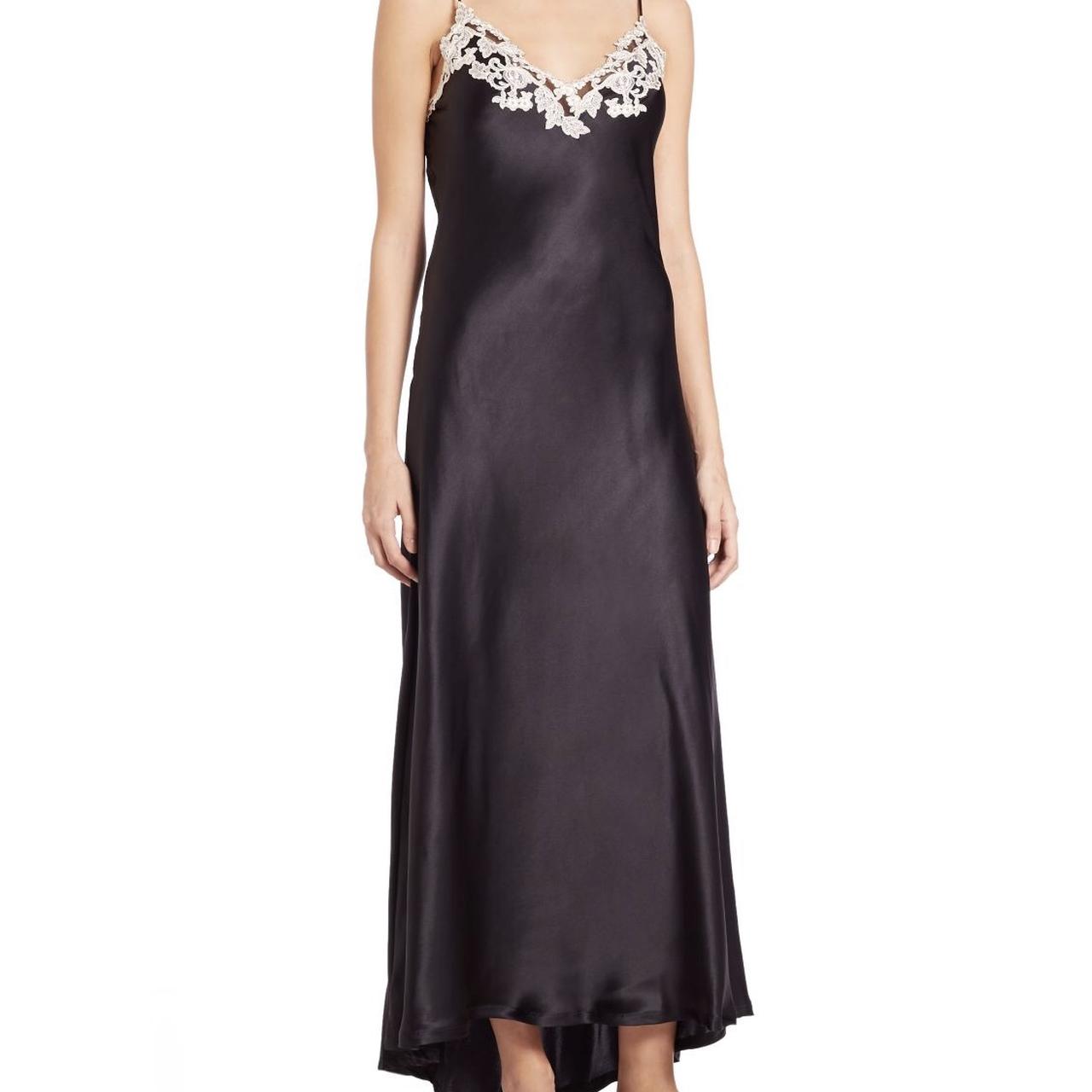 La Perla Maison Lace Trim Slip Dress in Black