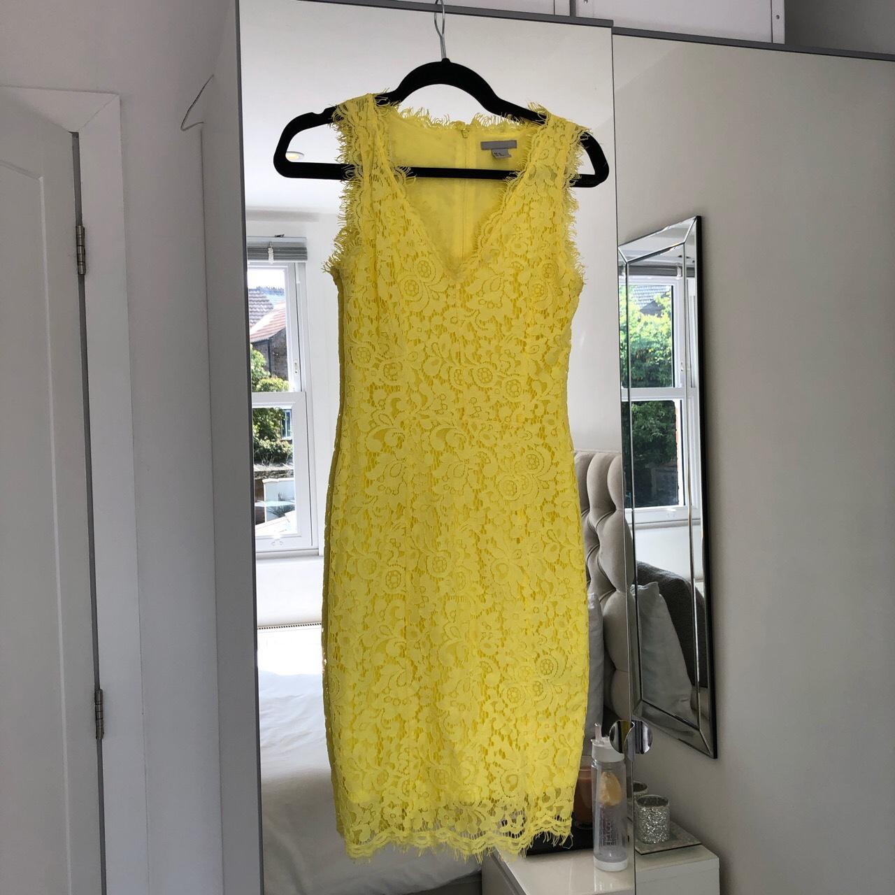 H&m yellow outlet lace dress