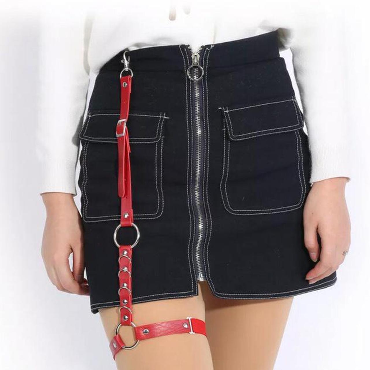 ️🖤 ADJUSTABLE SINGLE STRAP RED FAUX LEATHER THIGH... Depop