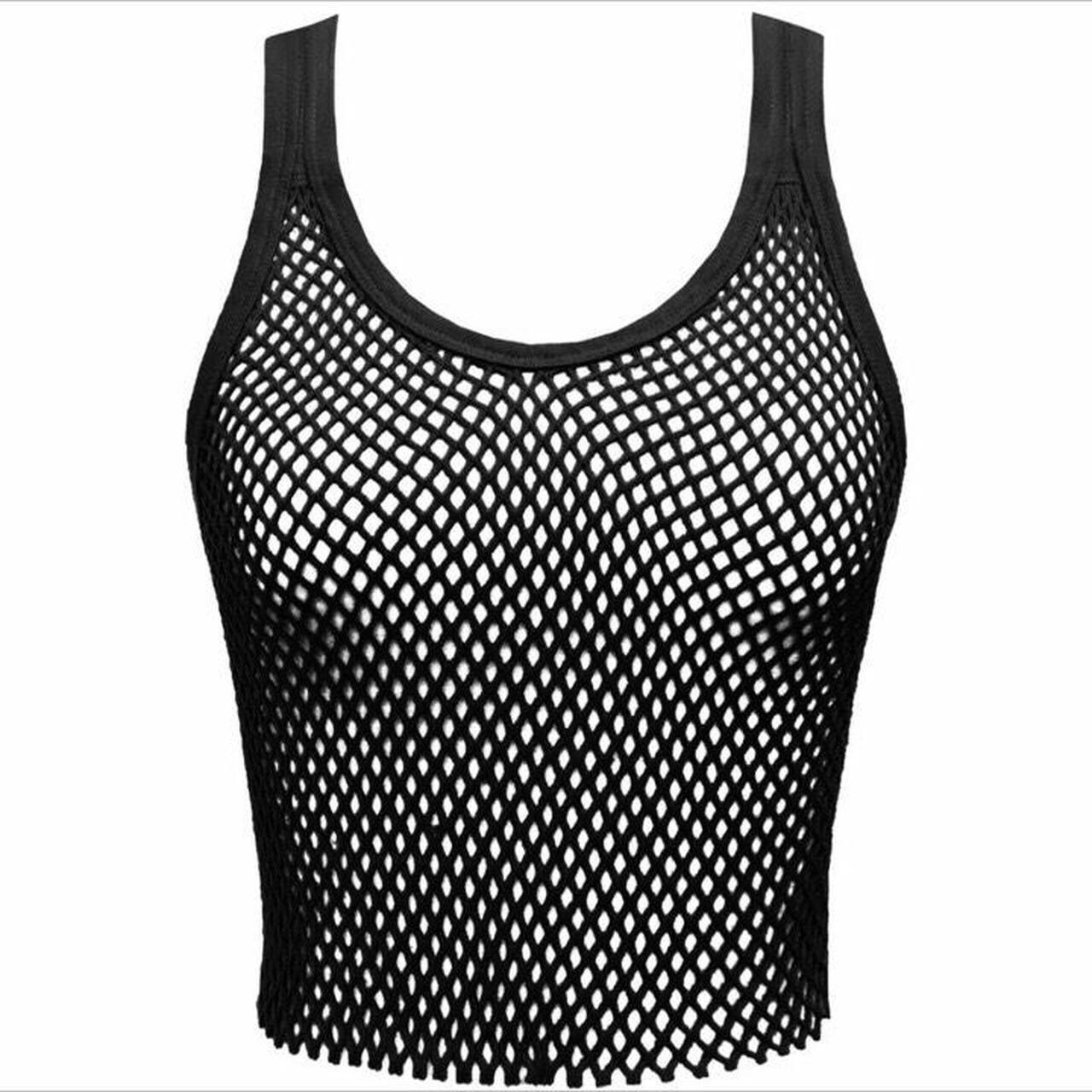 🖤 JET BLACK SLEEVELESS TANK STRING VEST CROP... Depop