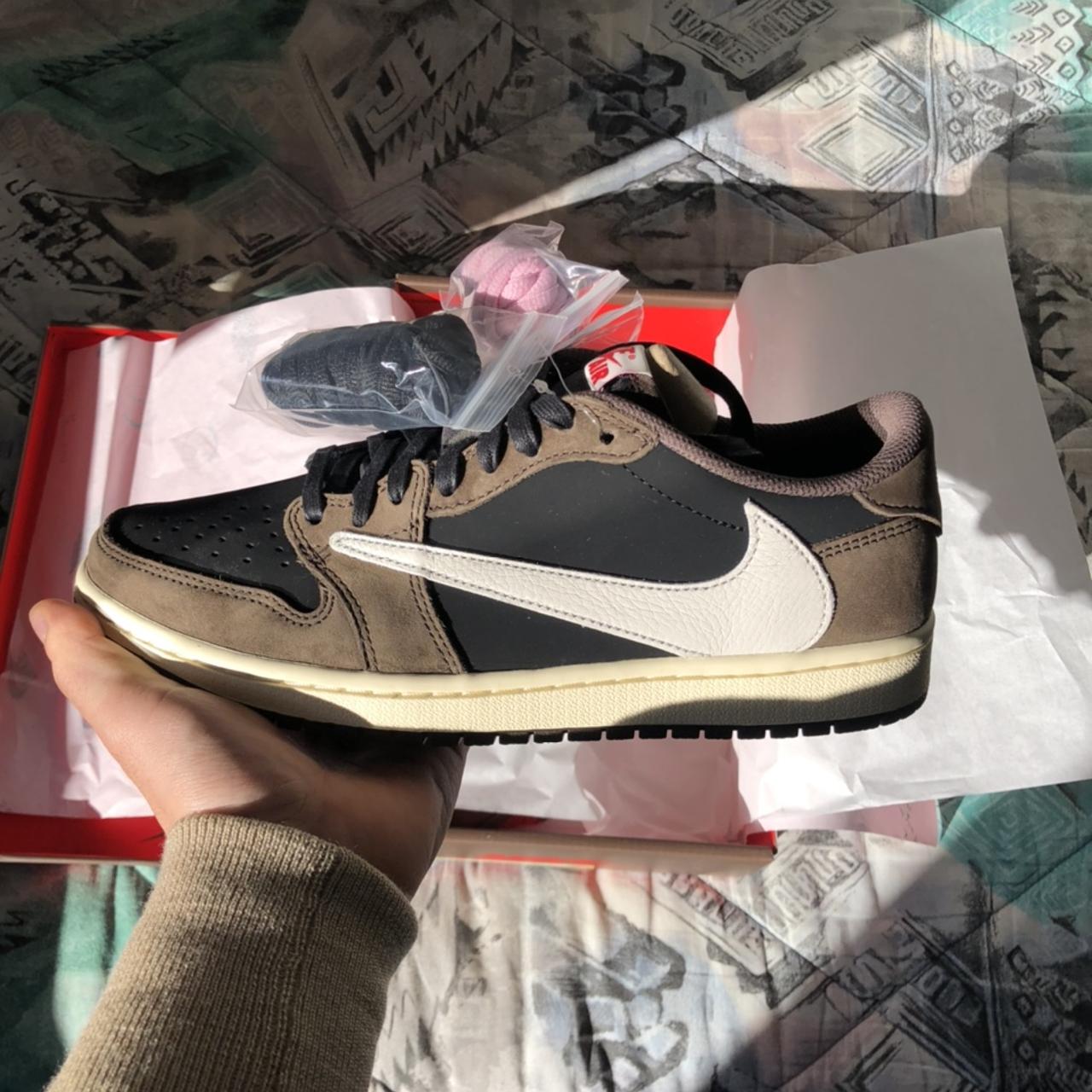 Jordan 1 low Travis Scott Cactus Jack SIZE 41 (us 8)... - Depop