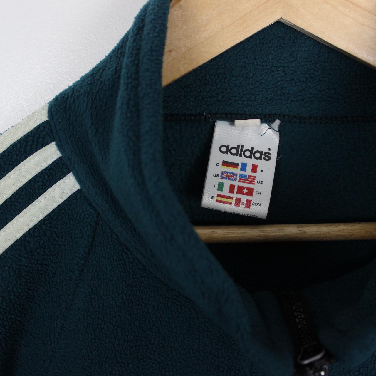 Adidas Vintage Teal Green Full Zip 3 Striped... - Depop