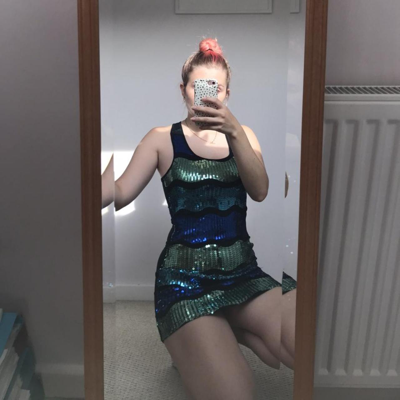 Blue and green sequin dress 💙💚💙 Size 8 EVERYTHING... - Depop