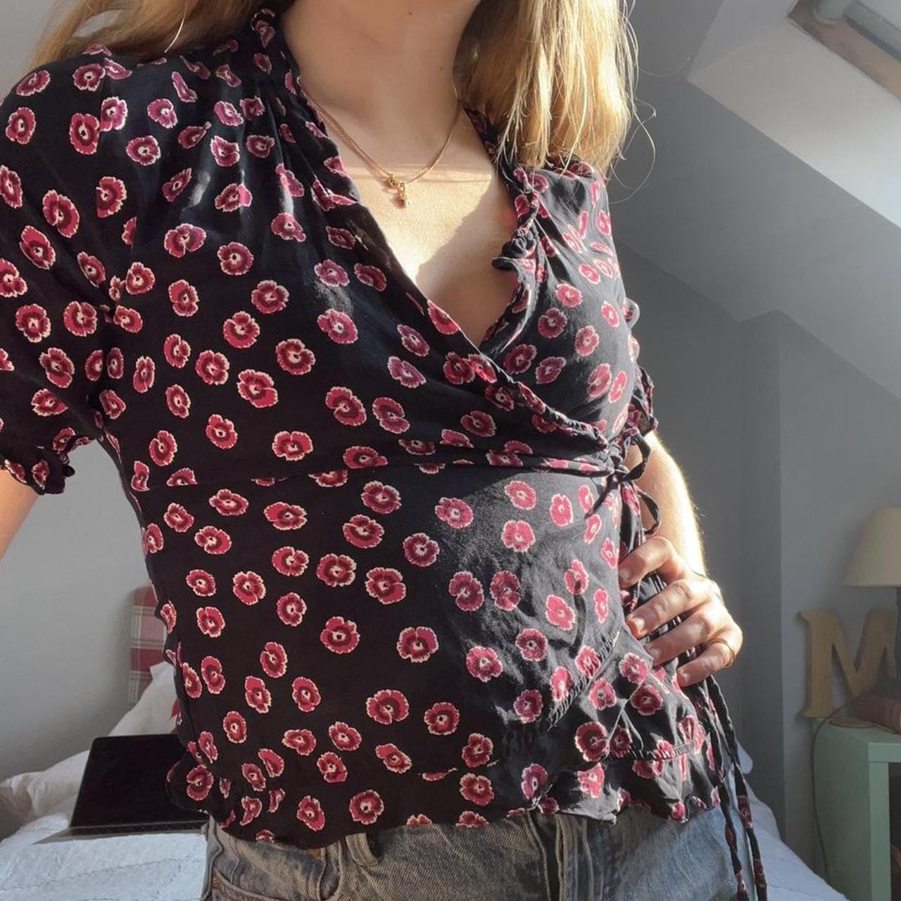 Whistles Lenno poppy print floral wrap top. From the... Depop