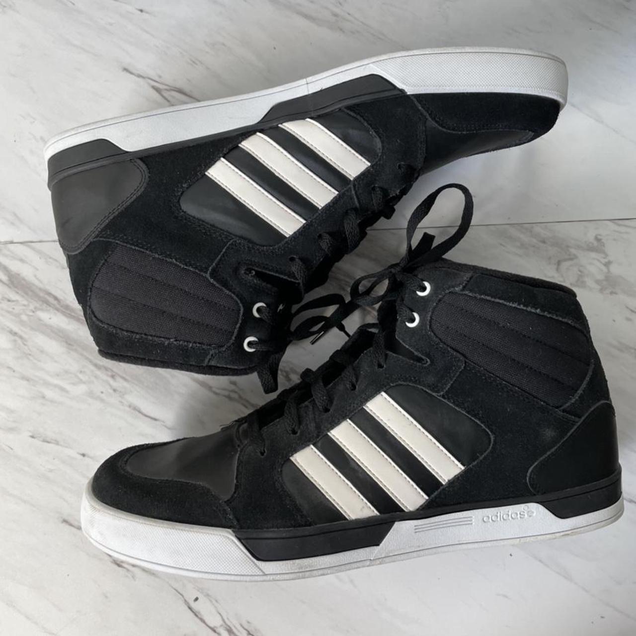 Adidas black and white Neo label high tops - Depop