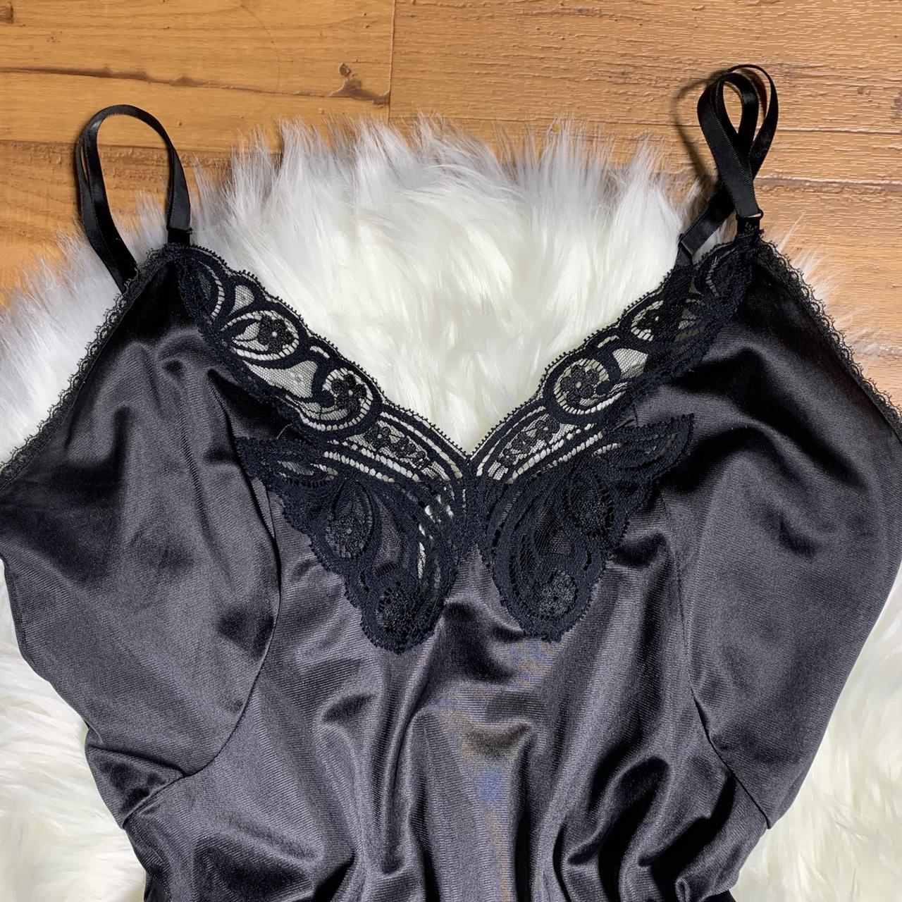 Vintage 80s 90s JC Penney black lingerie slip. The... - Depop