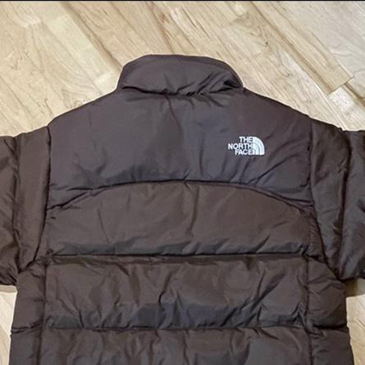 vintage brown north face puffa jacket Like new... - Depop