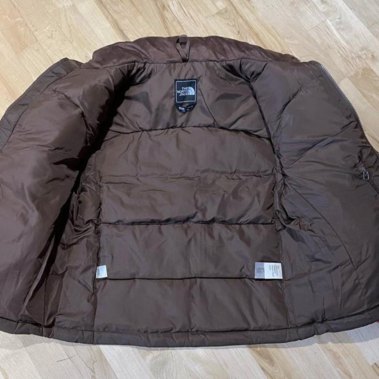 vintage brown north face puffa jacket Like new... - Depop