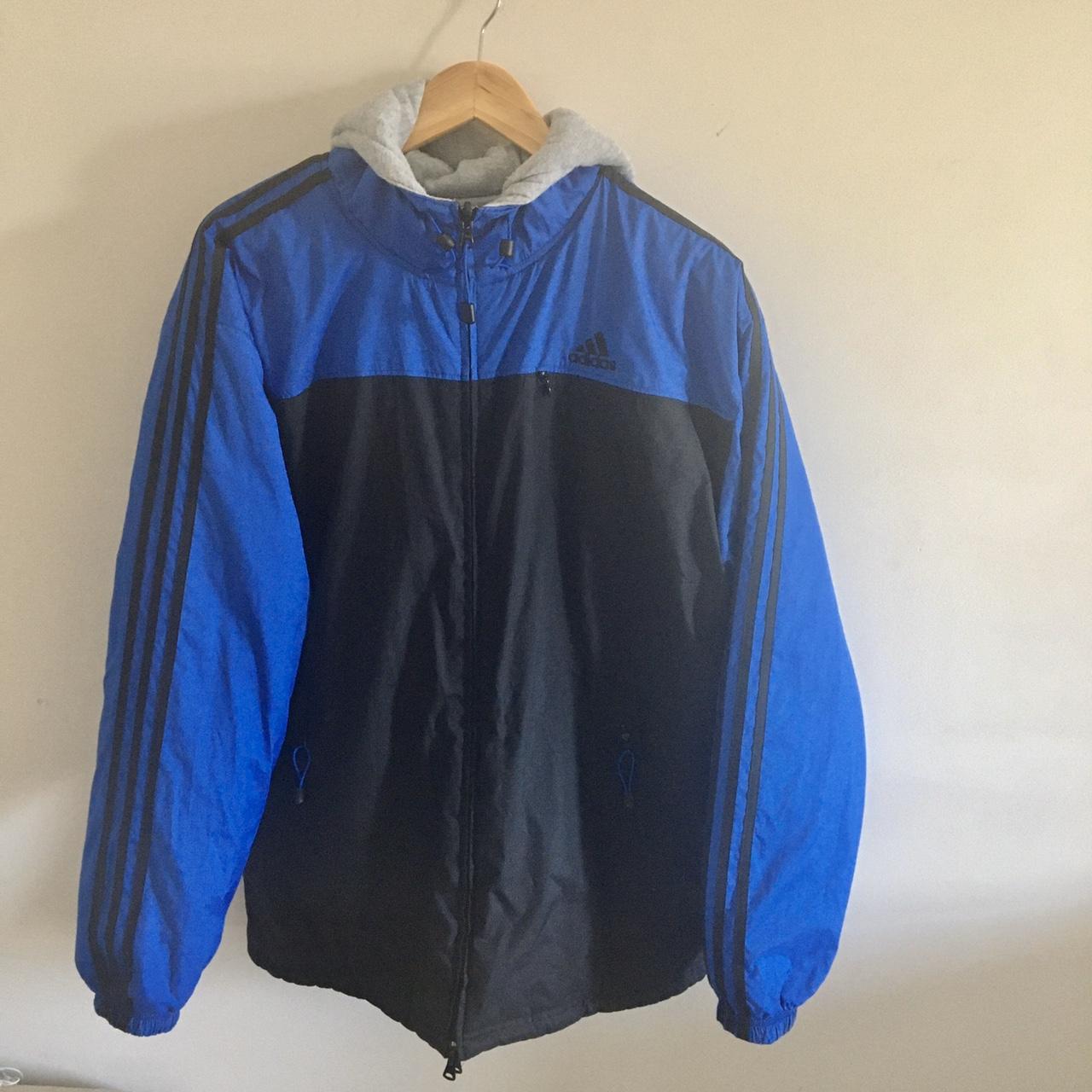 Adidas Men's Black and Blue Jacket | Depop