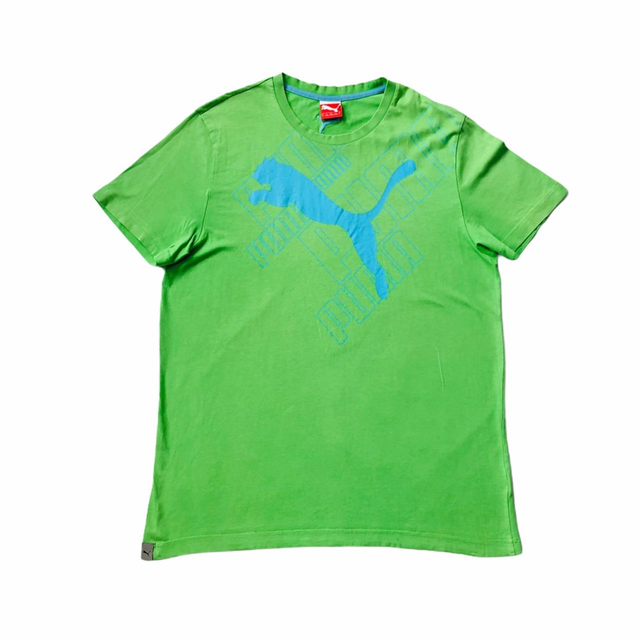 Puma Men's Blue and Green T-shirt | Depop