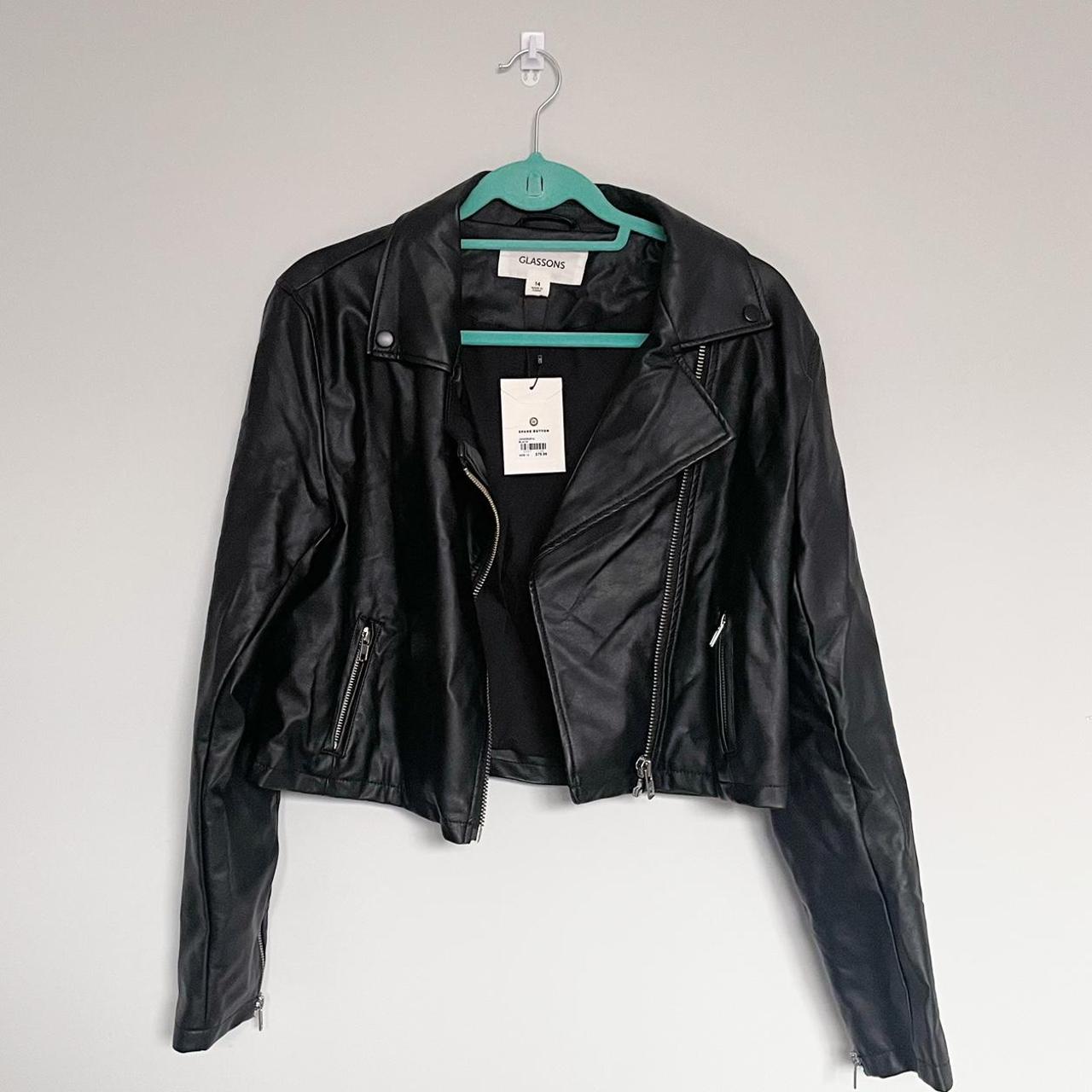 Faux leather jacket Glassons Size 14 BNWT - Depop