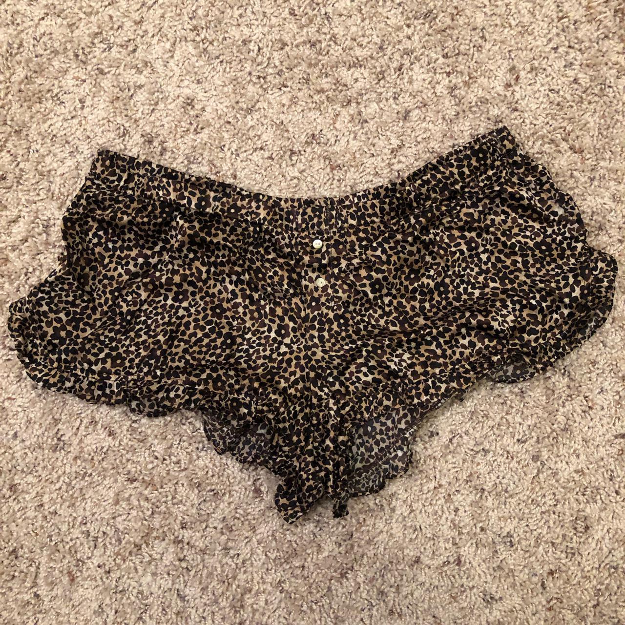 Victorias Secret Flowery Cheetah Print Silk... - Depop