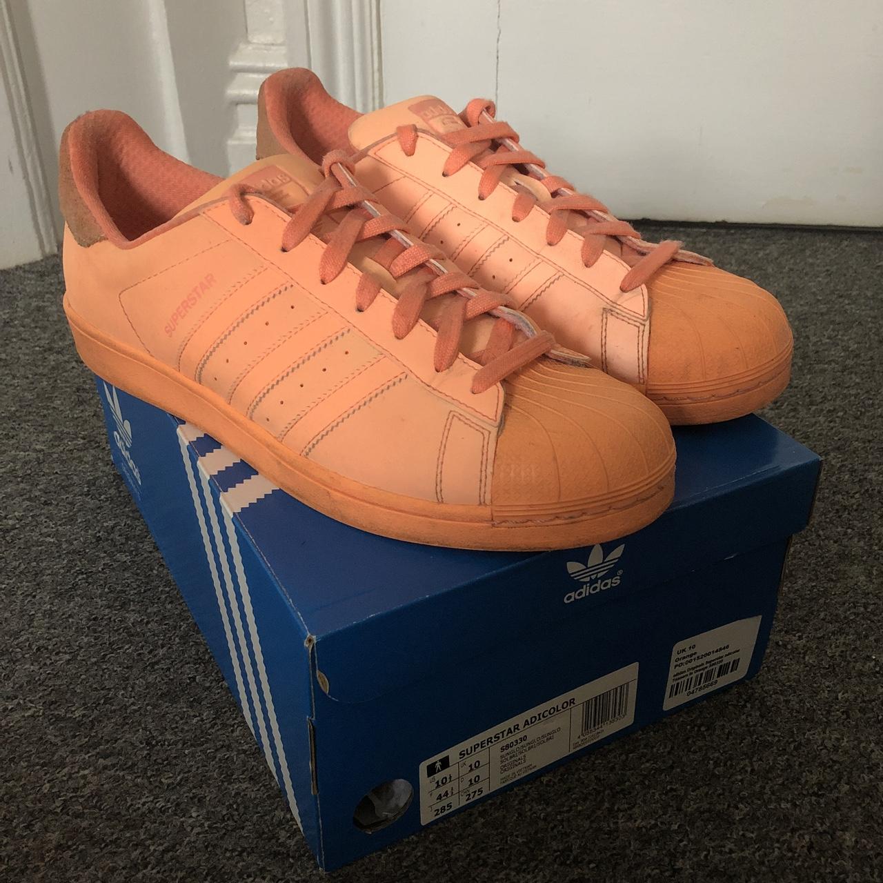 adidas superstar orange reflective