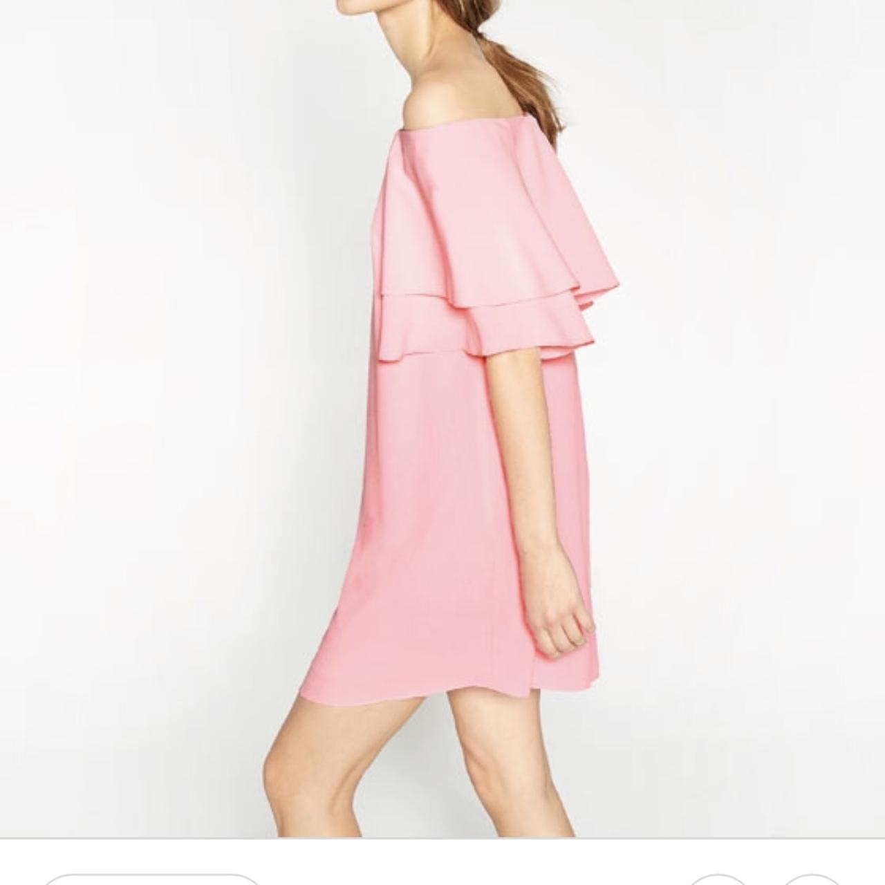 zara pink off shoulder dress