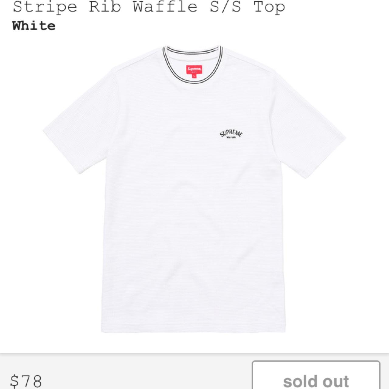 Supreme Stripe Rib Waffle T-Shirt from Week 15 SS17;...