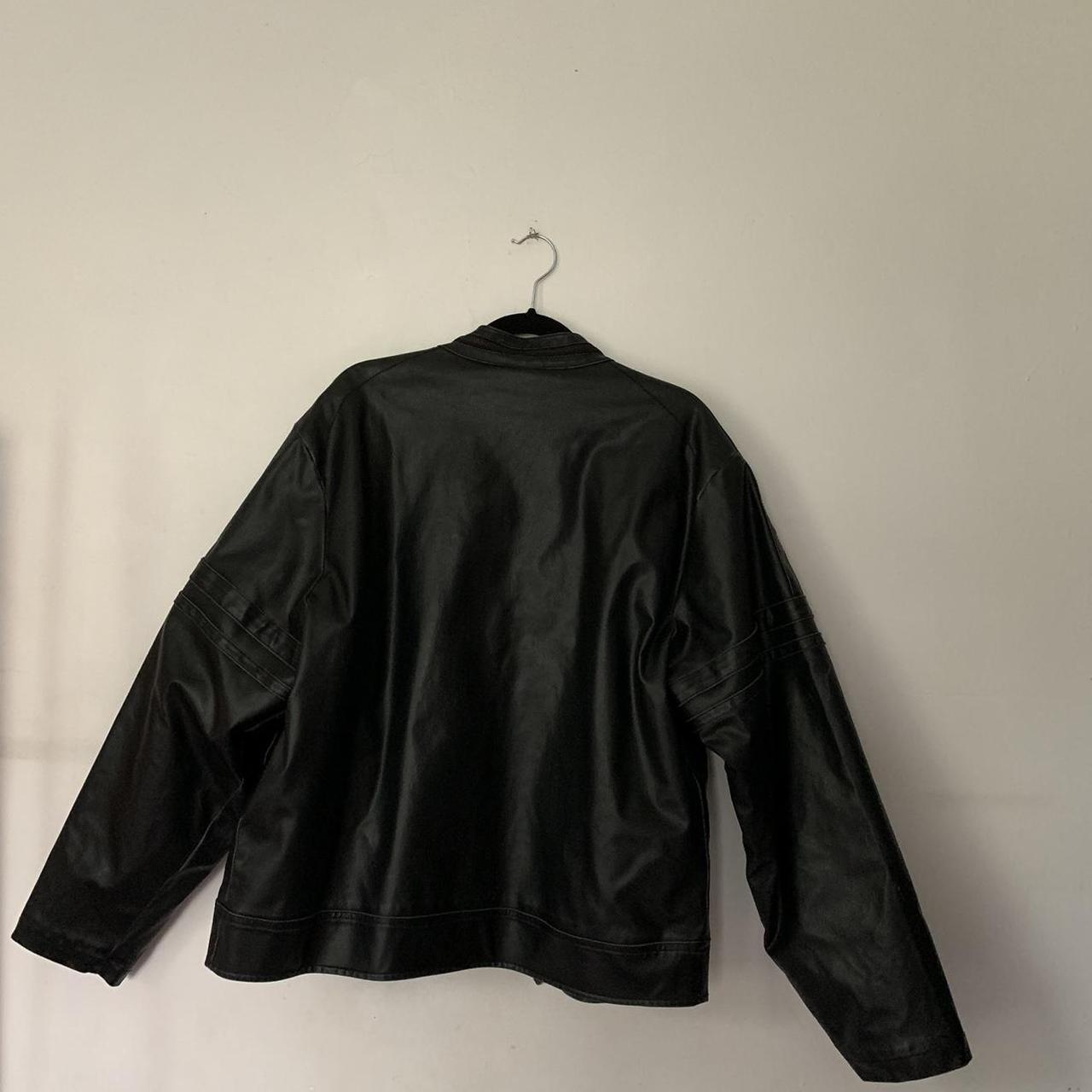 Faux leather vintage biker jacket size L - Depop