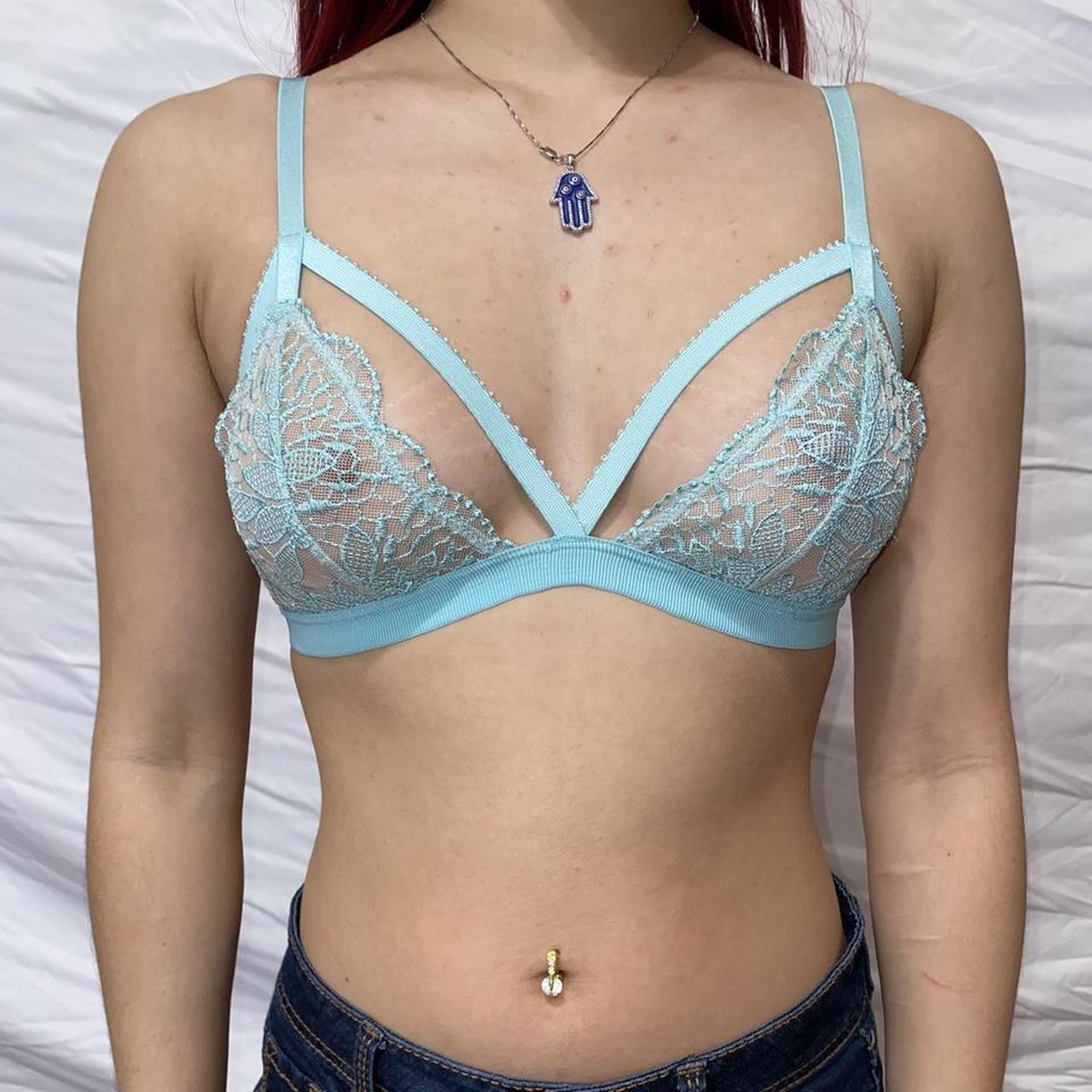 Turquoise lace bralette