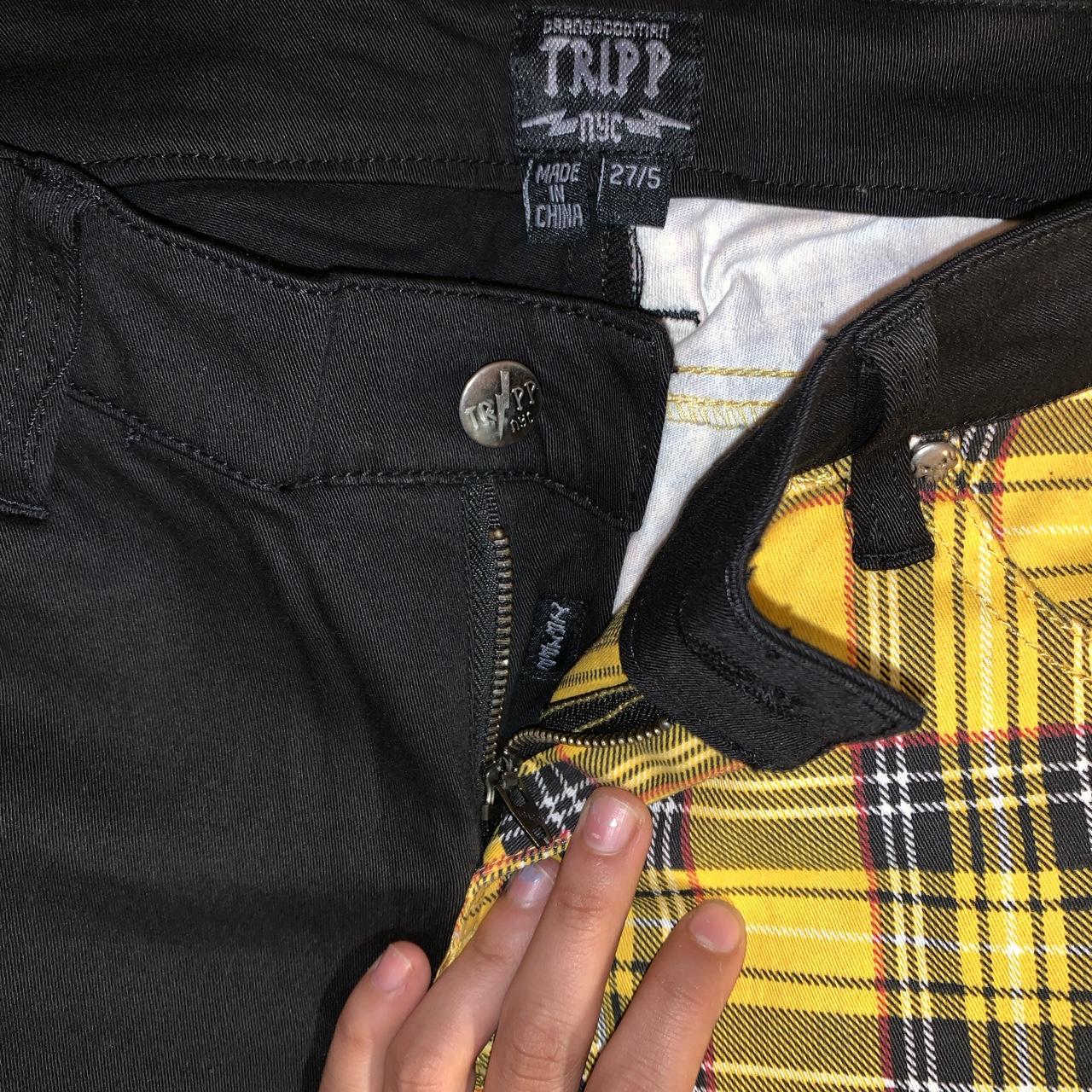 TRIPP NYC HALF YELLOW HALF BLACK SKINNY JEANS Great Depop