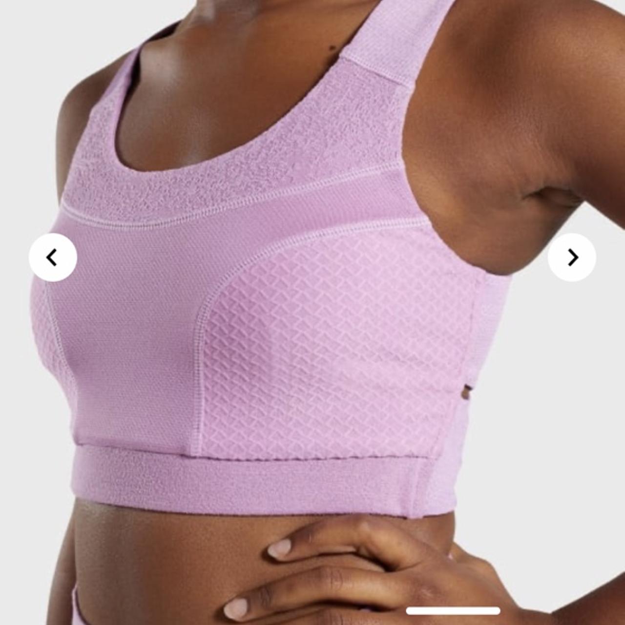 LILAC TRUE TEXTURE SPORTS BRA gymshark selling as... Depop