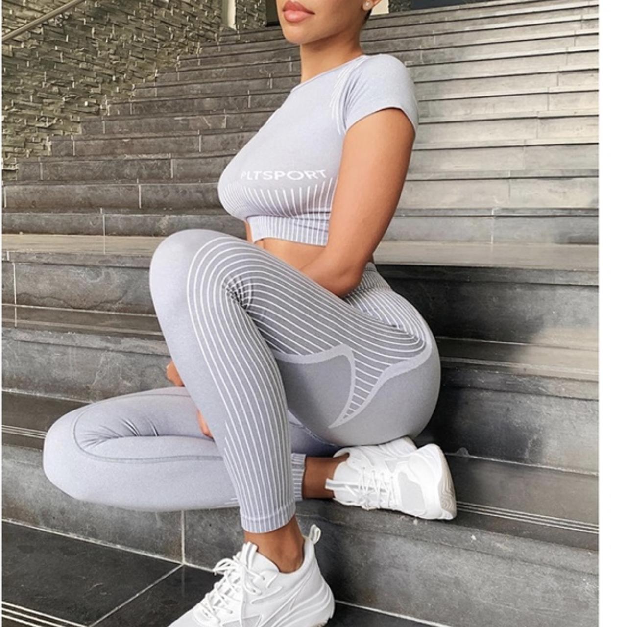 PRETTY LITTLE THINK GREY GYM SET sport light grey... Depop