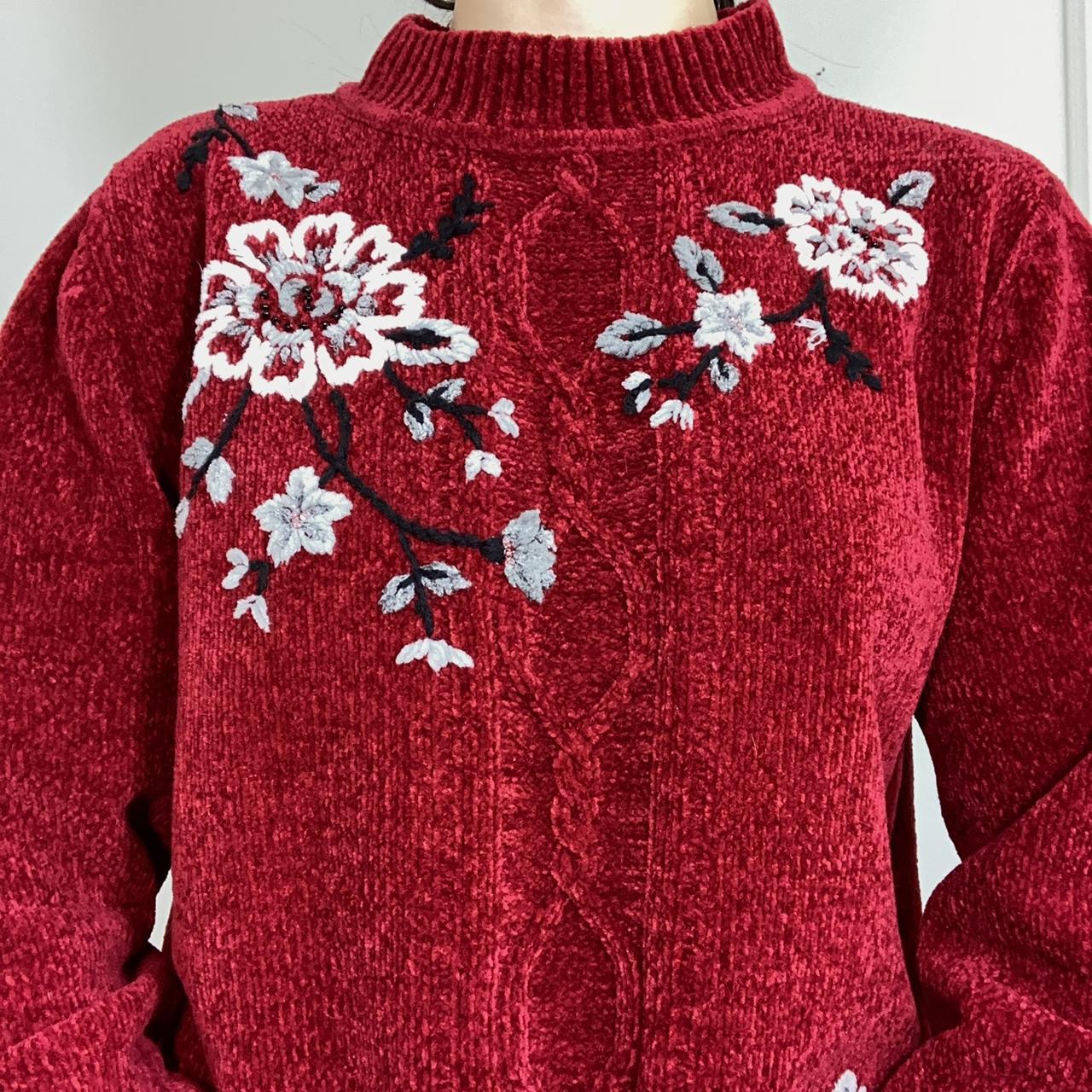 Chenille Fleur De Lis Cardigan Sweater - Poree's Embroidery