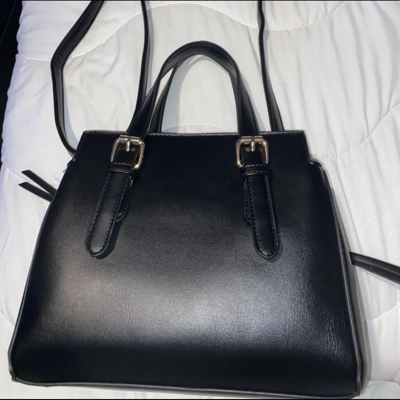 Black mini crossbody bag/ many pockets inside/ new... - Depop