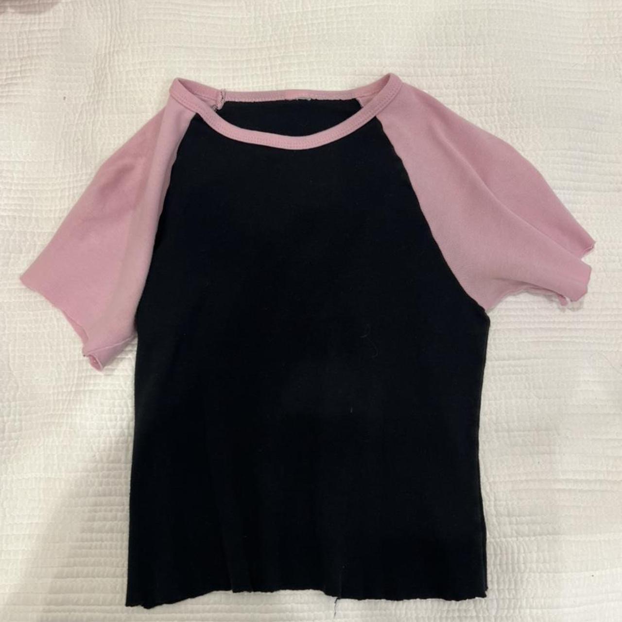 brandy melville like baseball tee pink and black... Depop