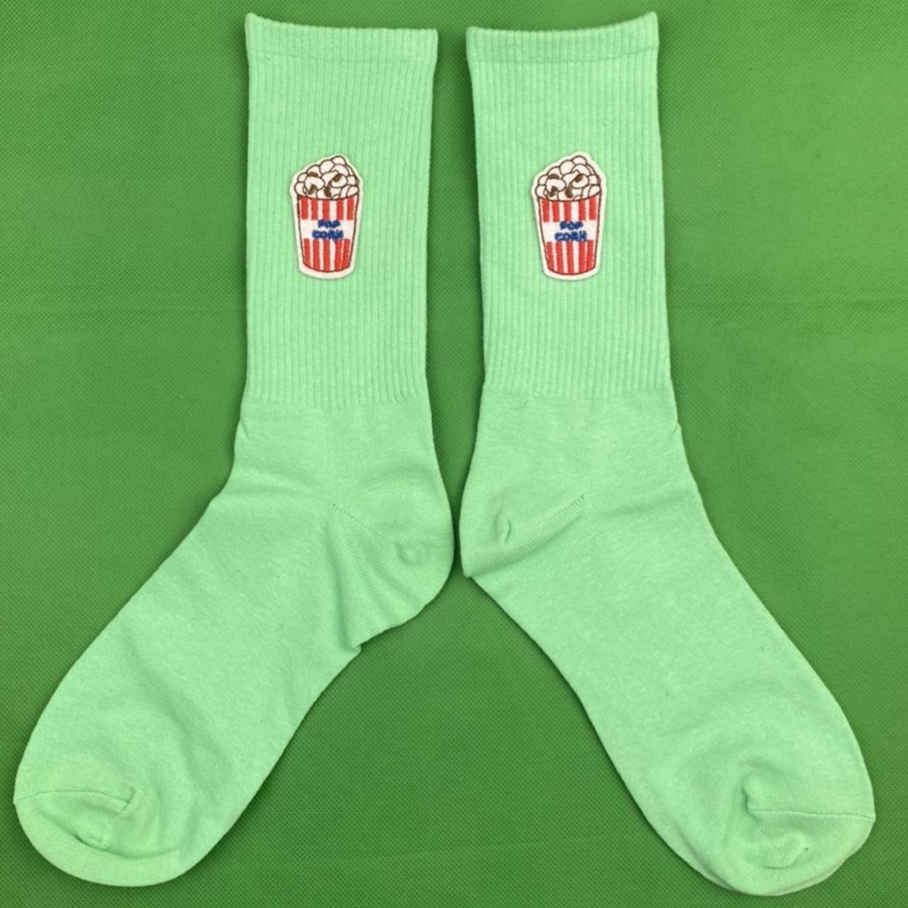 3D Patch Pineapple Green Sock🍍 Ribbed Green Socks... Depop