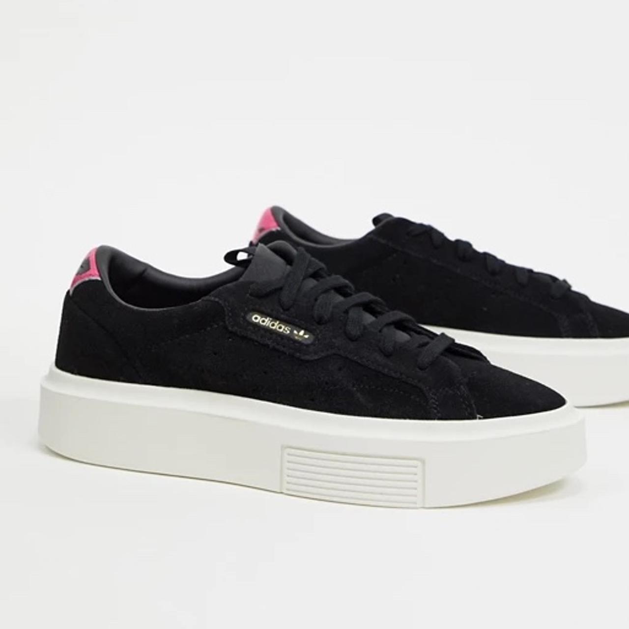 adidas originals super sleek in black suede