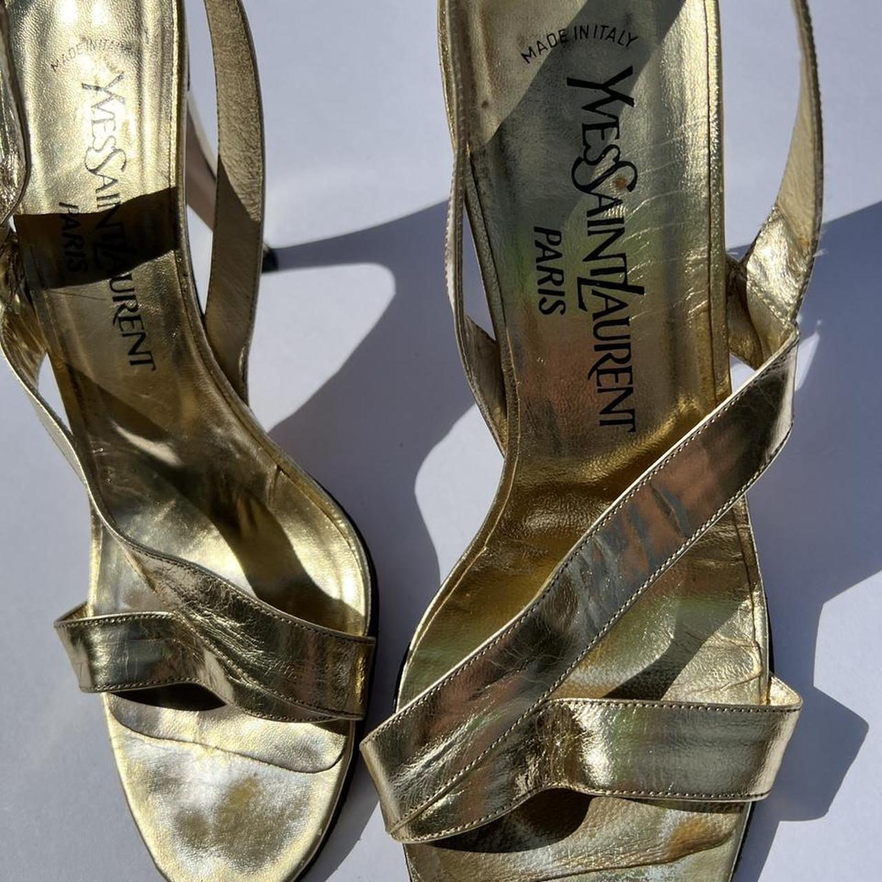 Ysl on sale heels gold