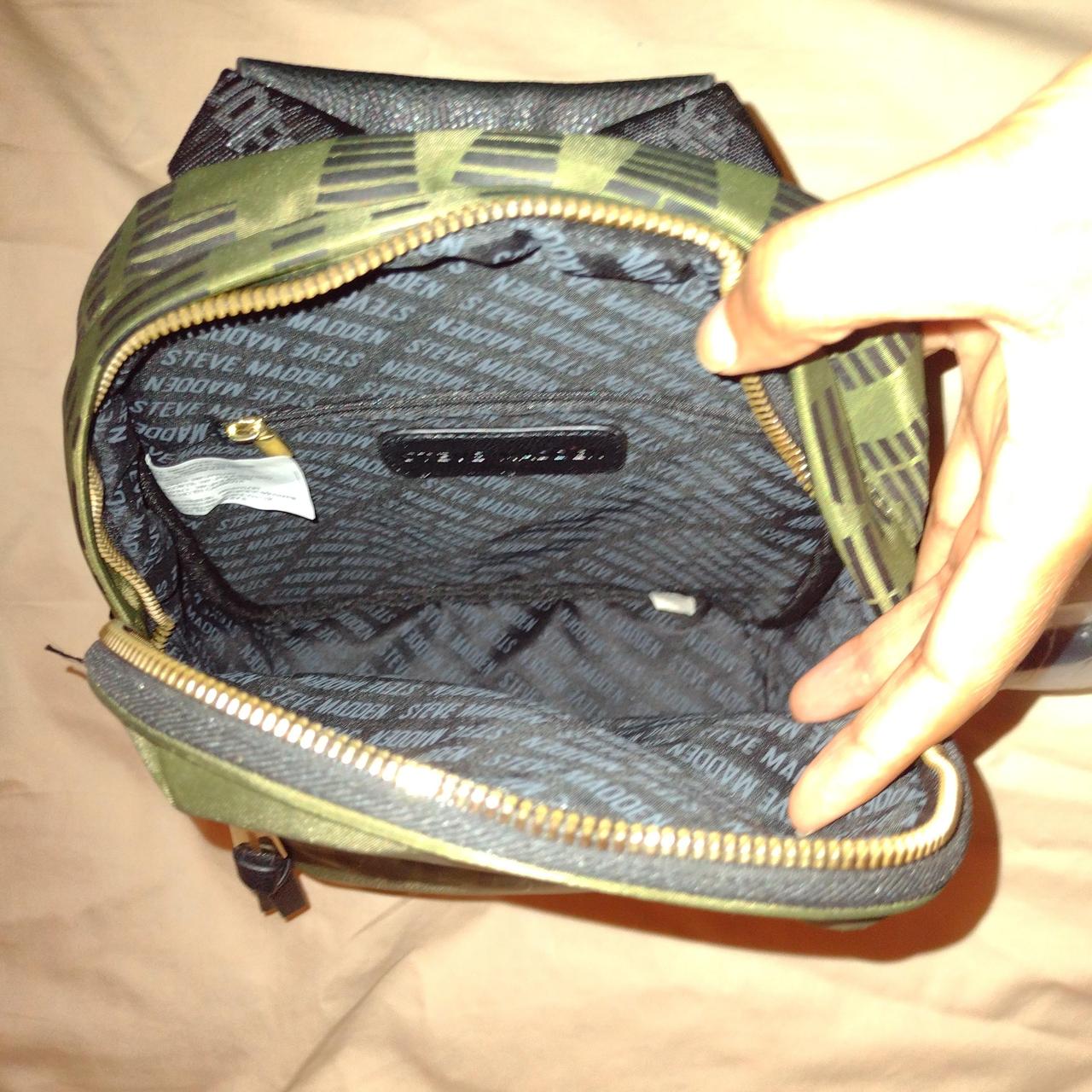 olive green steve madden backpack