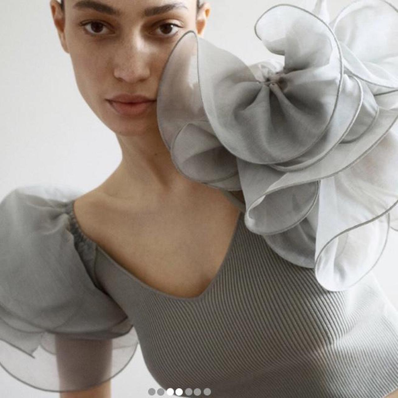 Zara sage green ruffle top. Worn once, perfect... Depop