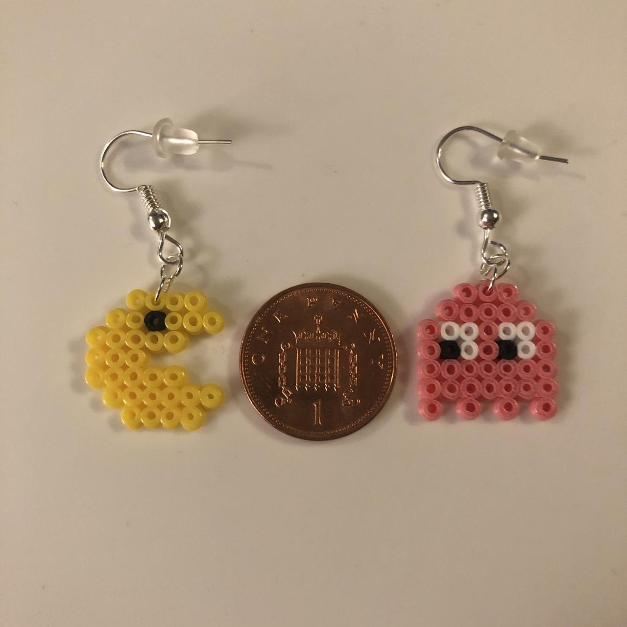 Novelty Handmade Pac-Man and Ghost Hama Perler Bead... - Depop