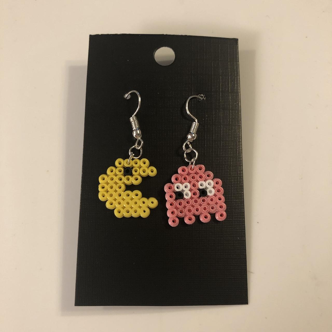 Novelty Handmade Pac-Man and Ghost Hama Perler Bead... - Depop