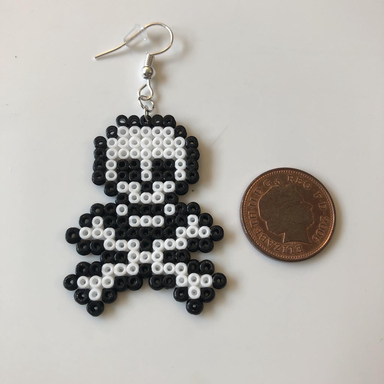 Novelty Handmade Skull And Bones Hama Perler Bead - Depop