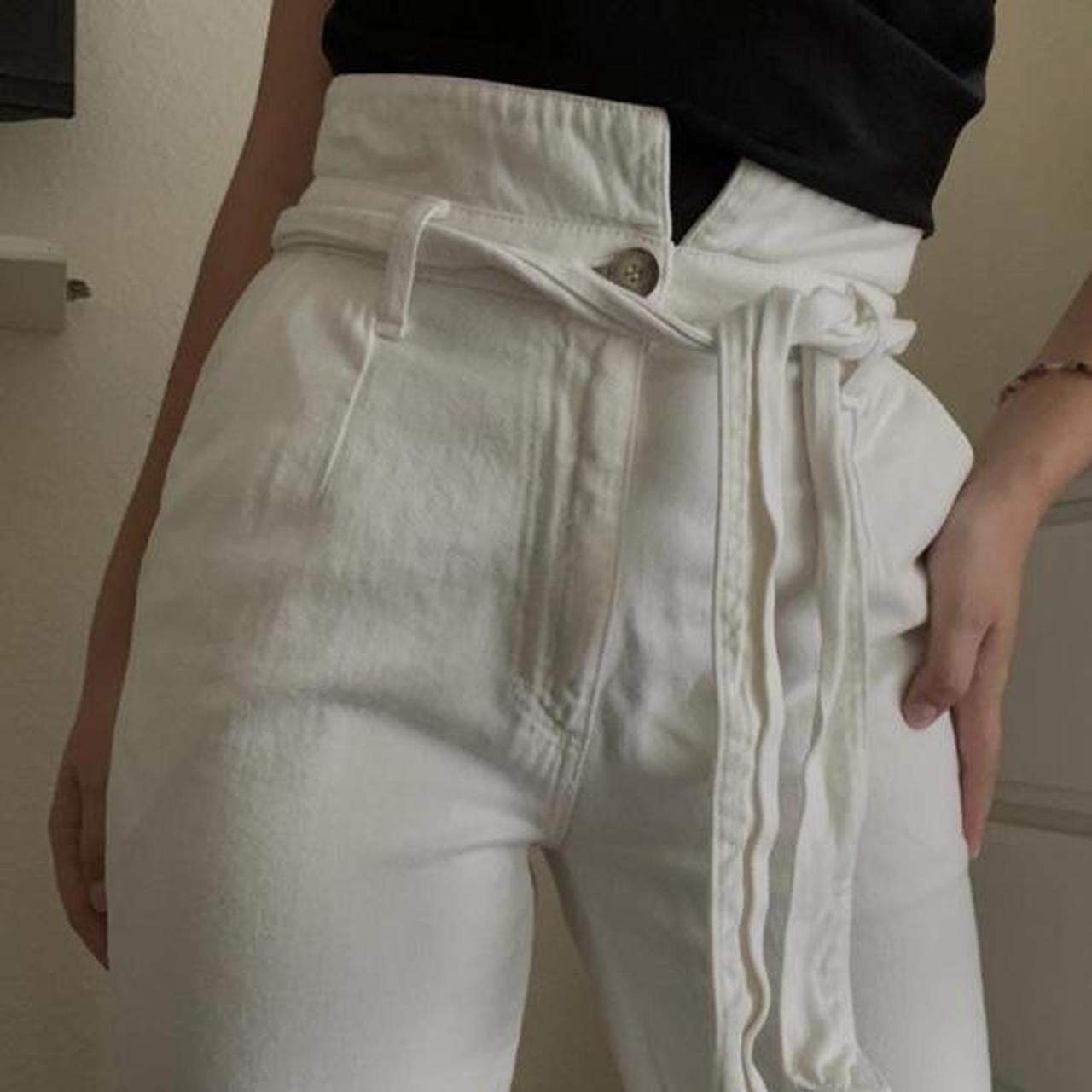 Reformation Women's White Jeans | Depop