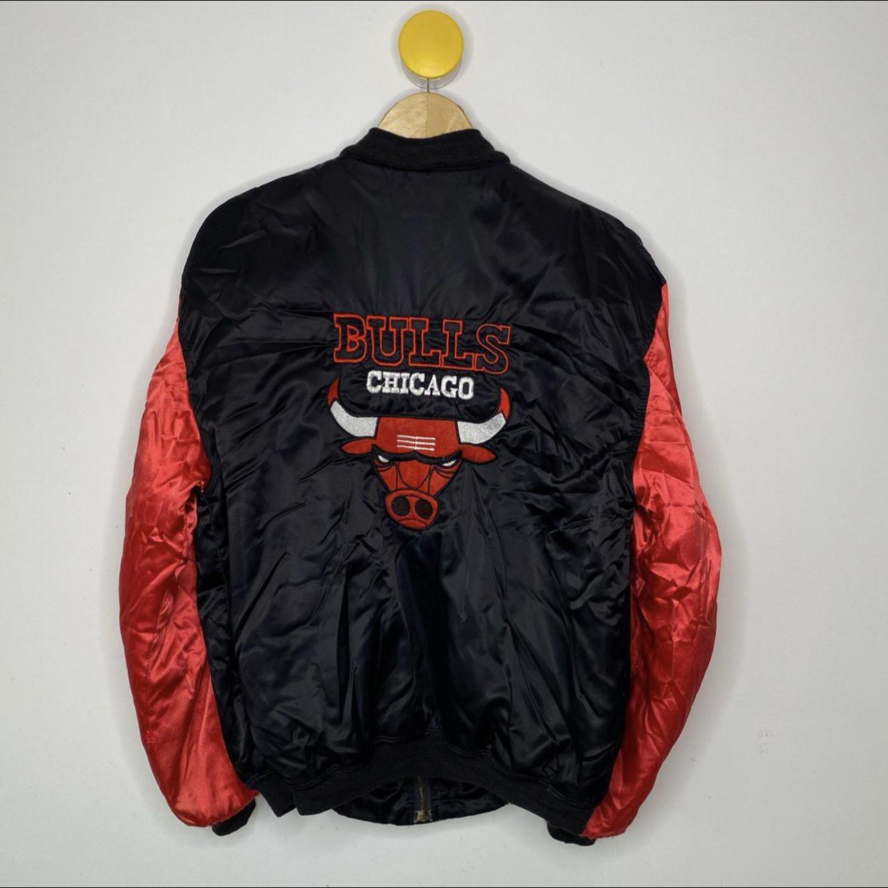 Vintage Chicago bulls embroidered logo padded jacket... - Depop