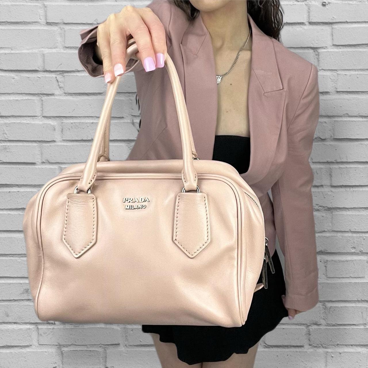 Prada Women's Pink and Green Bag | Depop