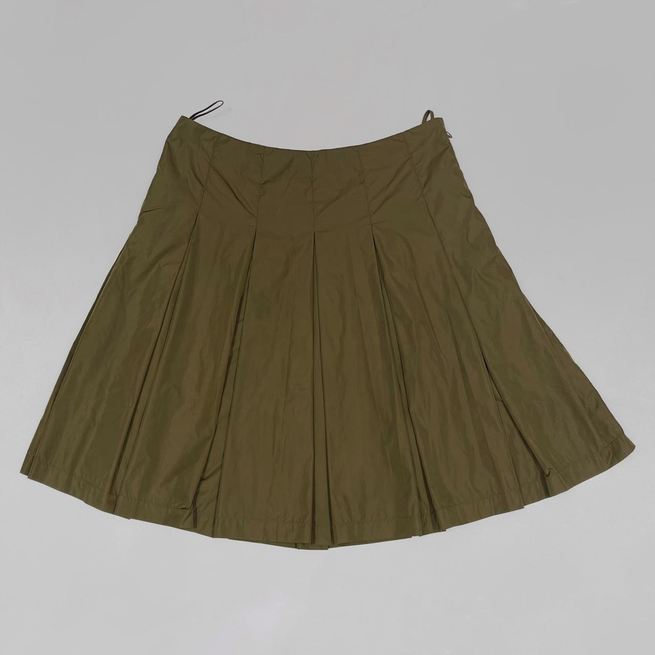 Vintage Prada Pleated Nylon Skirt Marked a size | Depop