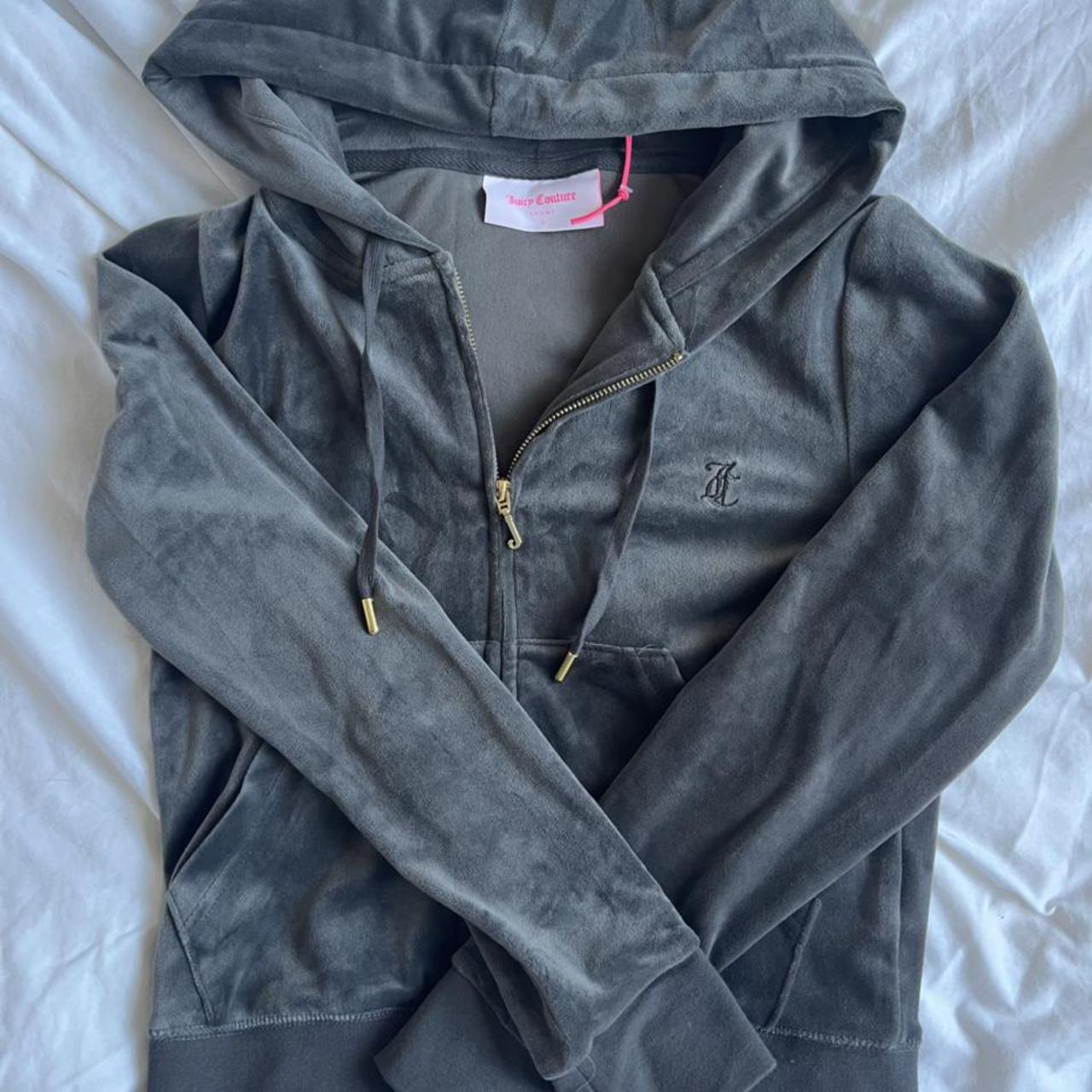 Juicy couture velour tracksuit. Charcoal grey, sold... - Depop