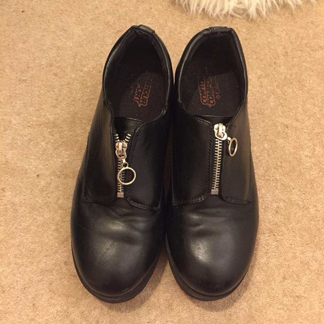 Vintage 90s black grunge shoes goth preppy old... - Depop
