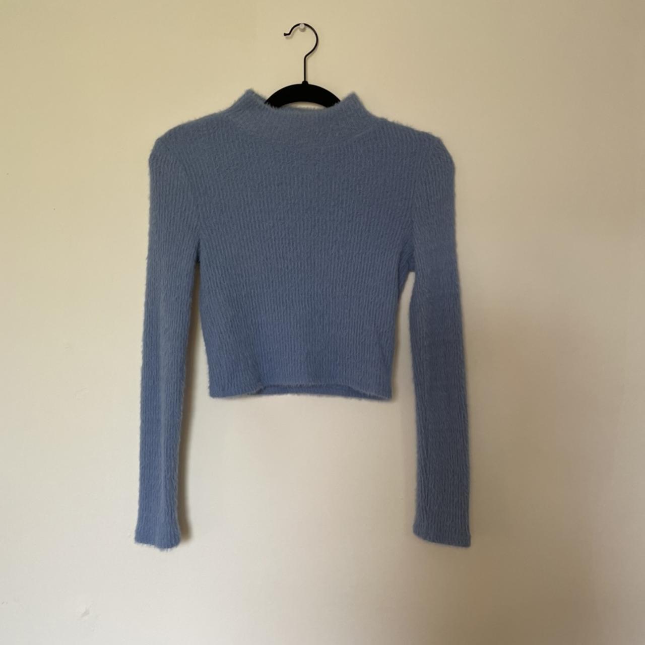 zara blue fluffy jumper