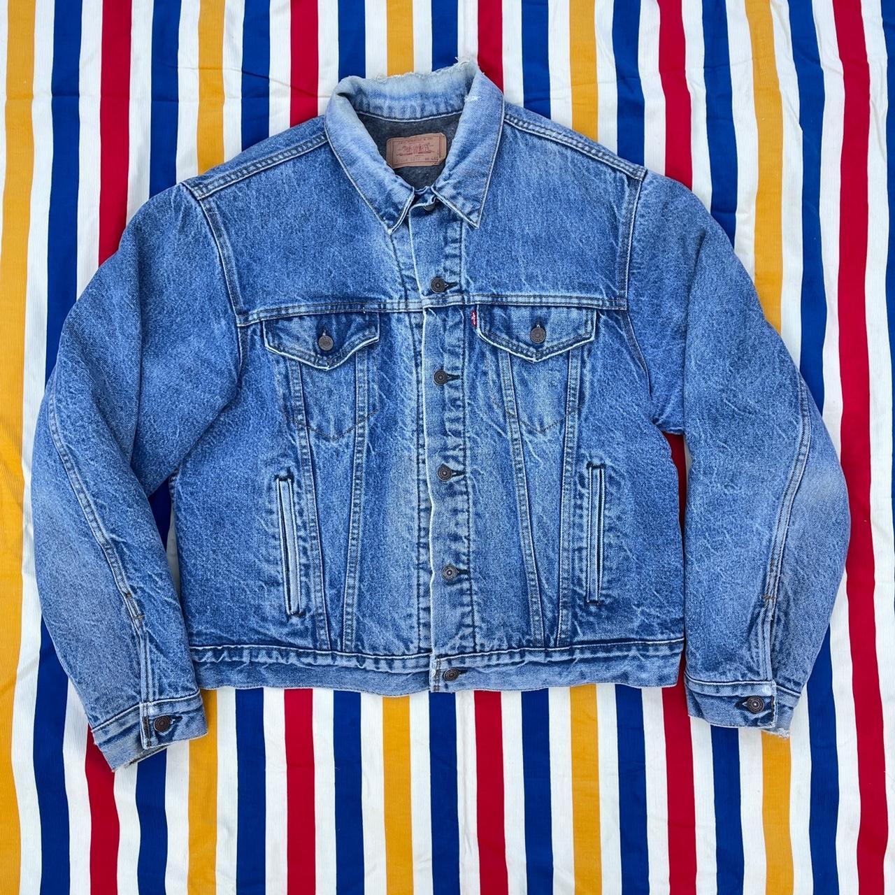 VINTAGE LEVIS FLANNEL LINED DENIM WORK JEAN JACKET... Depop