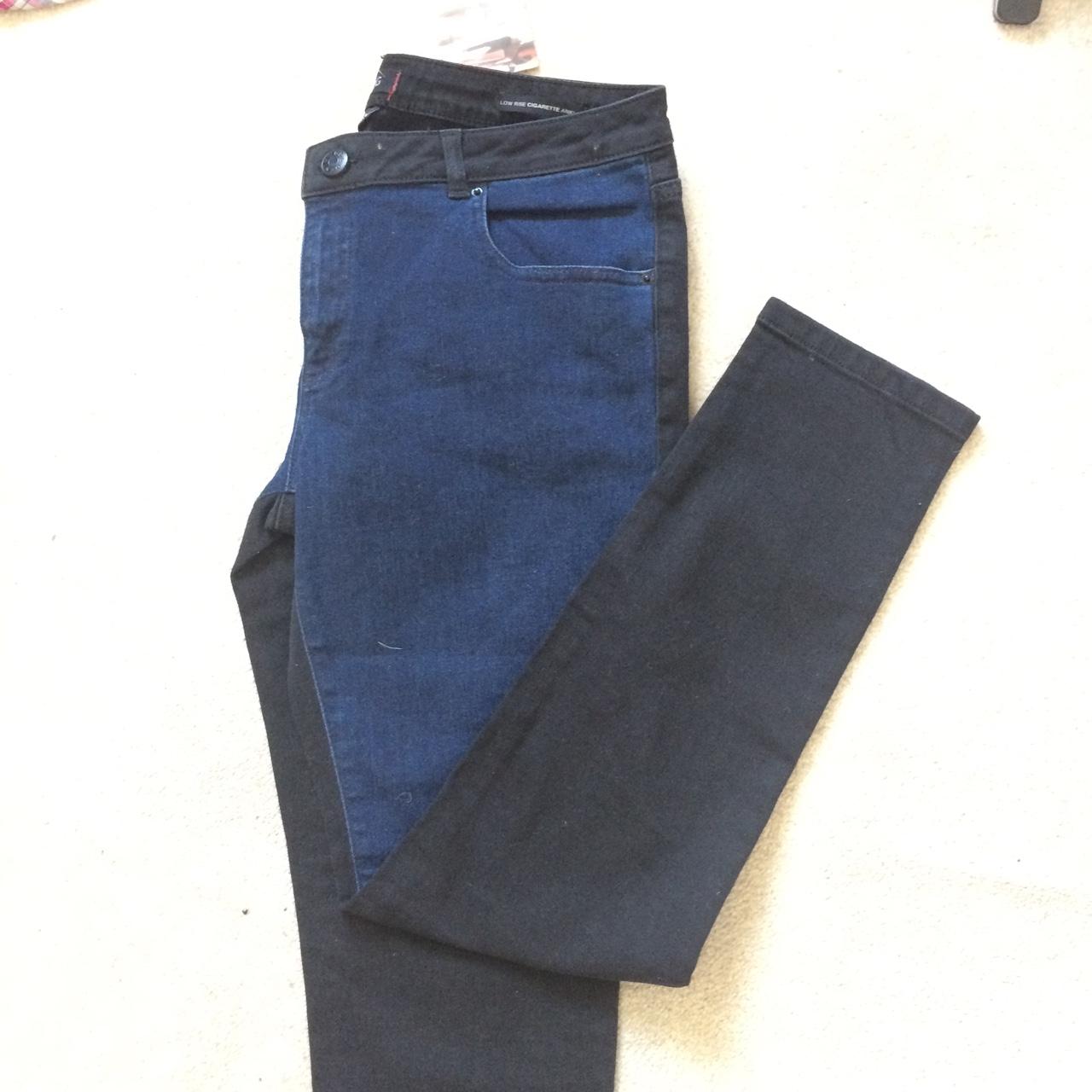 blue front black back jeans