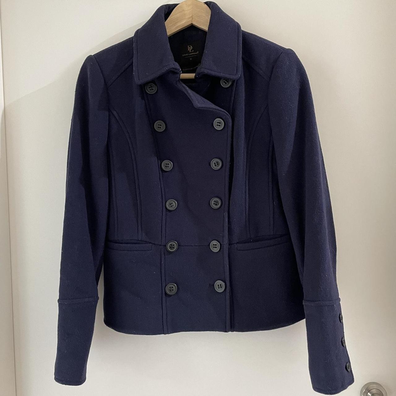 David Lawrence Women's Navy Coat | Depop