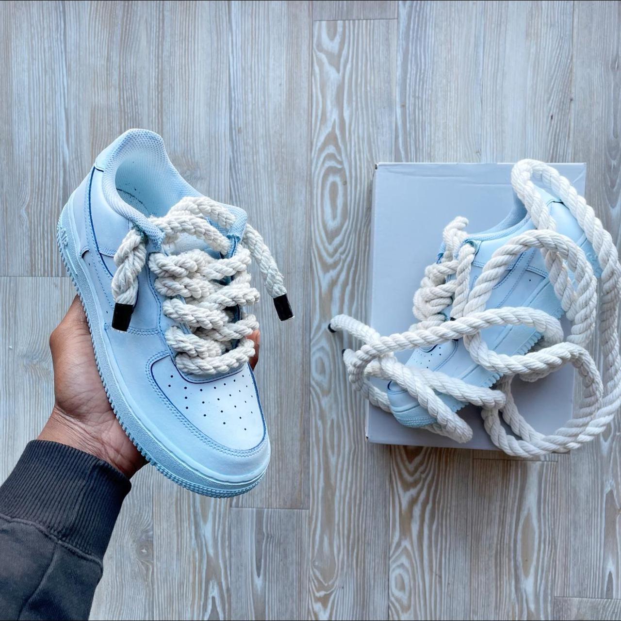 Air Force 1 rope laces custom forces with rope - Depop